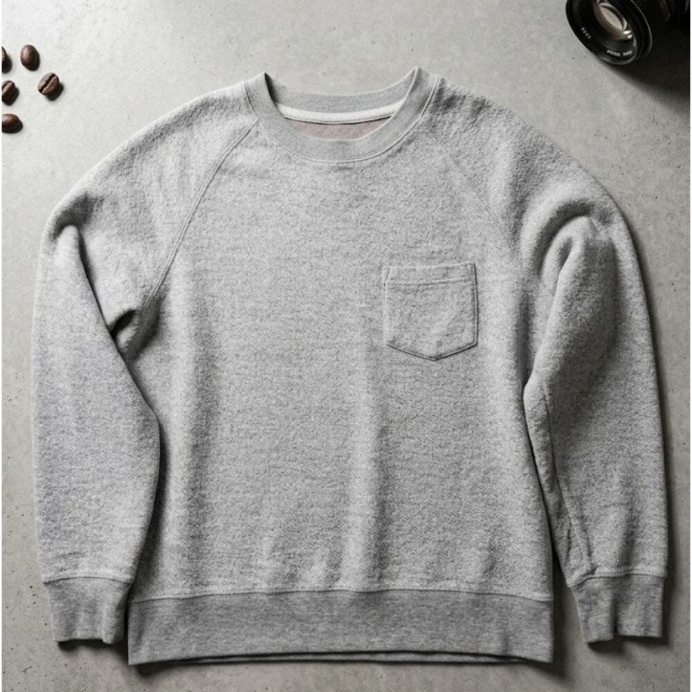 Grayers Athletics Mens Medium Heather Grey Crewneck Pocket Sweatshirt Pullover